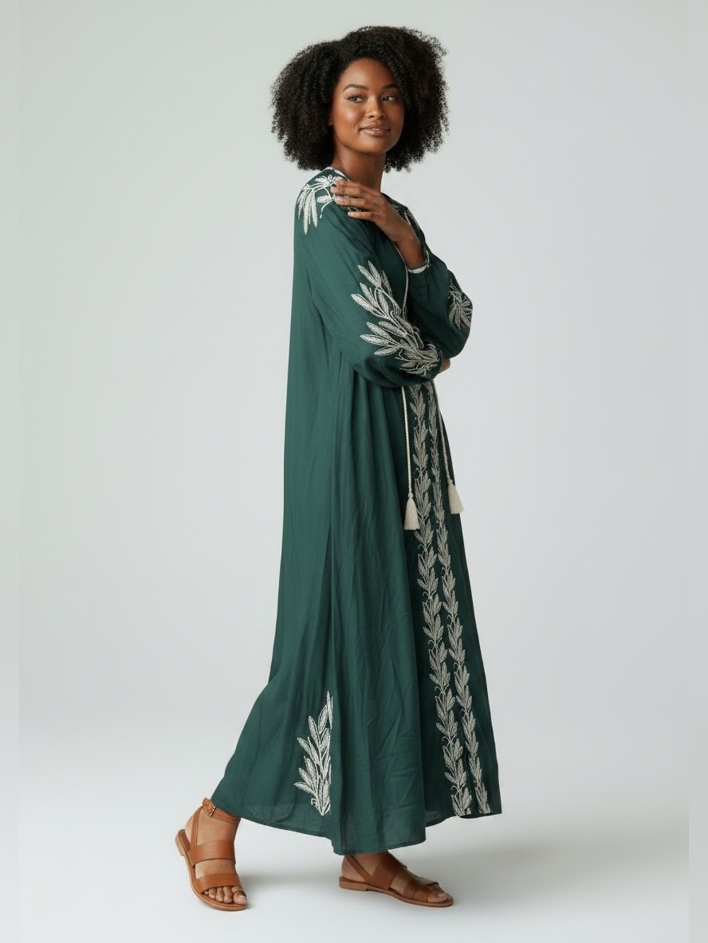 Angel Heart Boutique Emerald Kaftan Style Dress NWT - Picture 8 of 8
